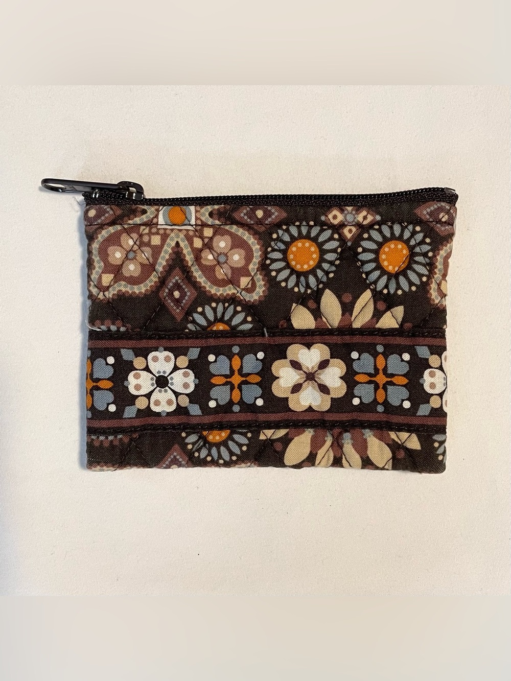 Vera Bradley Canyon Brown Floral RETIRED Coin Purse - Zipper - Quilted Cotton